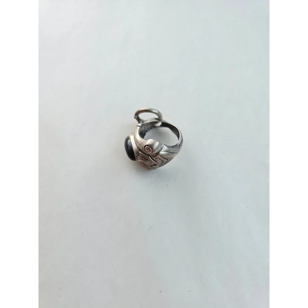 Amy Khan Russell AKR Sterling Silver Black Onyx Convertible Ring Pendant 6.75